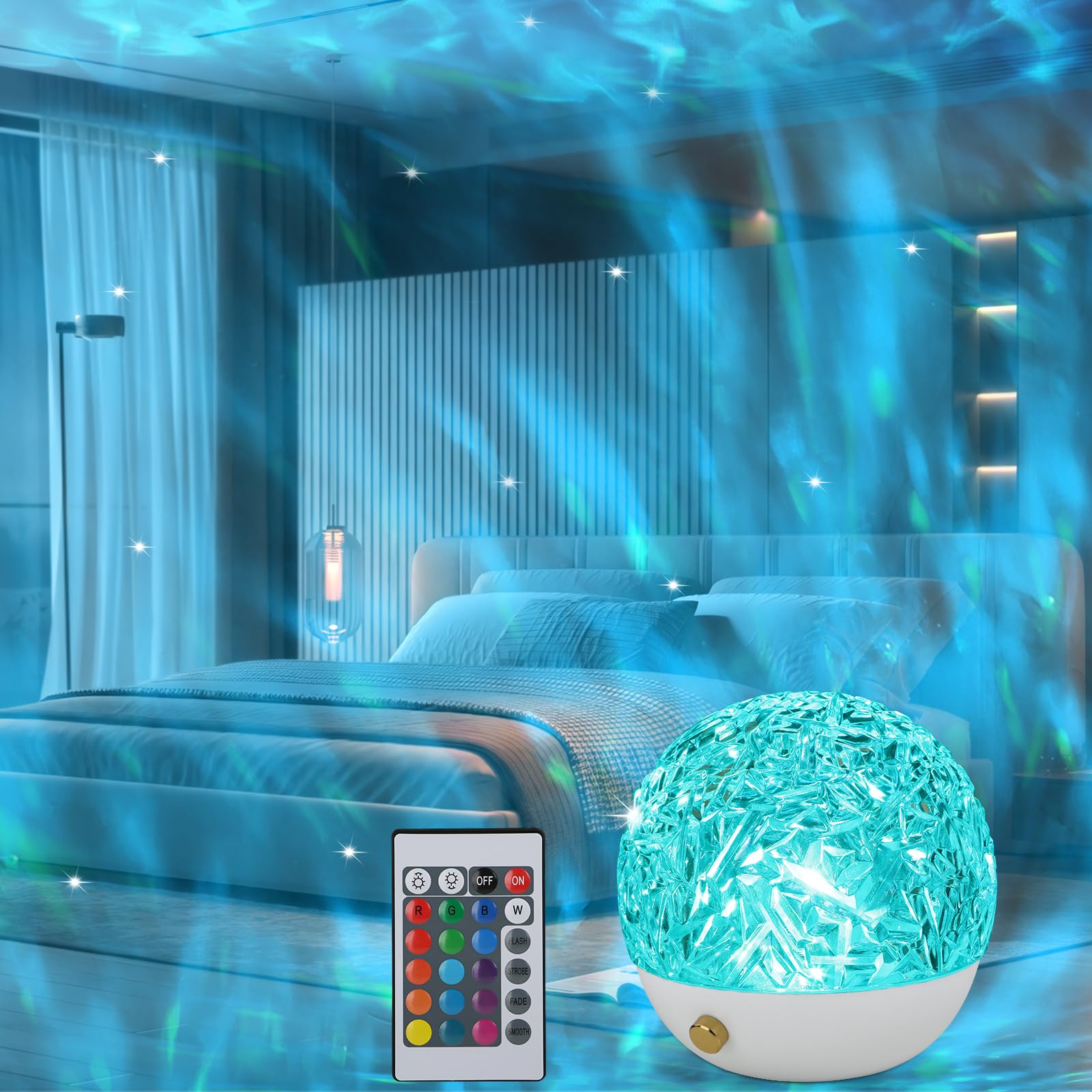 OutStep Luminorthe Cube Ocean Sensory Mood Light - 16 Colors Ocean Wave LED, Night Light for Kids, Galaxy Star Light for Kids Bedroom/Party