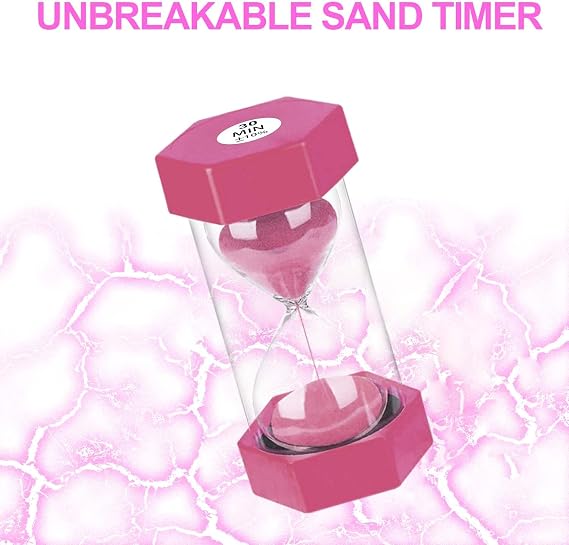 Sand Timer 30 Minute Hourglass, SuLiao Colorful Sand Watch, Lager Pink Sand Clock, Plastic Hour Glass Sandglass Timer for Kids, Games, Classroom, Kitchen, Decoration