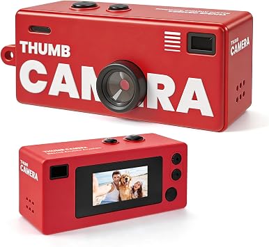 Mini Digital Camera with 0.96 in LCD Screen,1080P 130 Wide Angle Retro Digital Camera with 32GB SD Card USB Card Reader,Keychain Size Adapter for Travel Study Daily VloggingRed