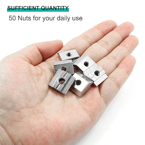 Miniatura 42 de 100 tuercas deslizantes en T serie 20 M3, tuercas deslizantes en T de cabeza de martillo para ranura en T para perfil de extrusión de aluminio serie
