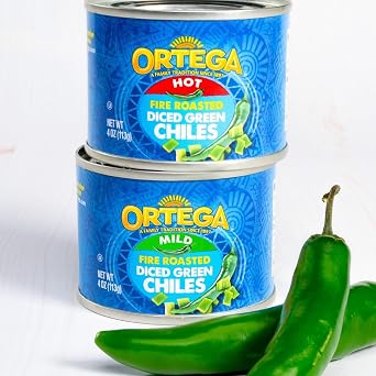 Ortega Diced Hot Green Chiles, 4 oz