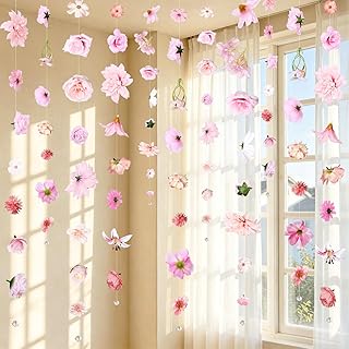 TOCHGREEN 6 Pcs Flower Garlands Artificial Wildflower Hanging Floral Vine