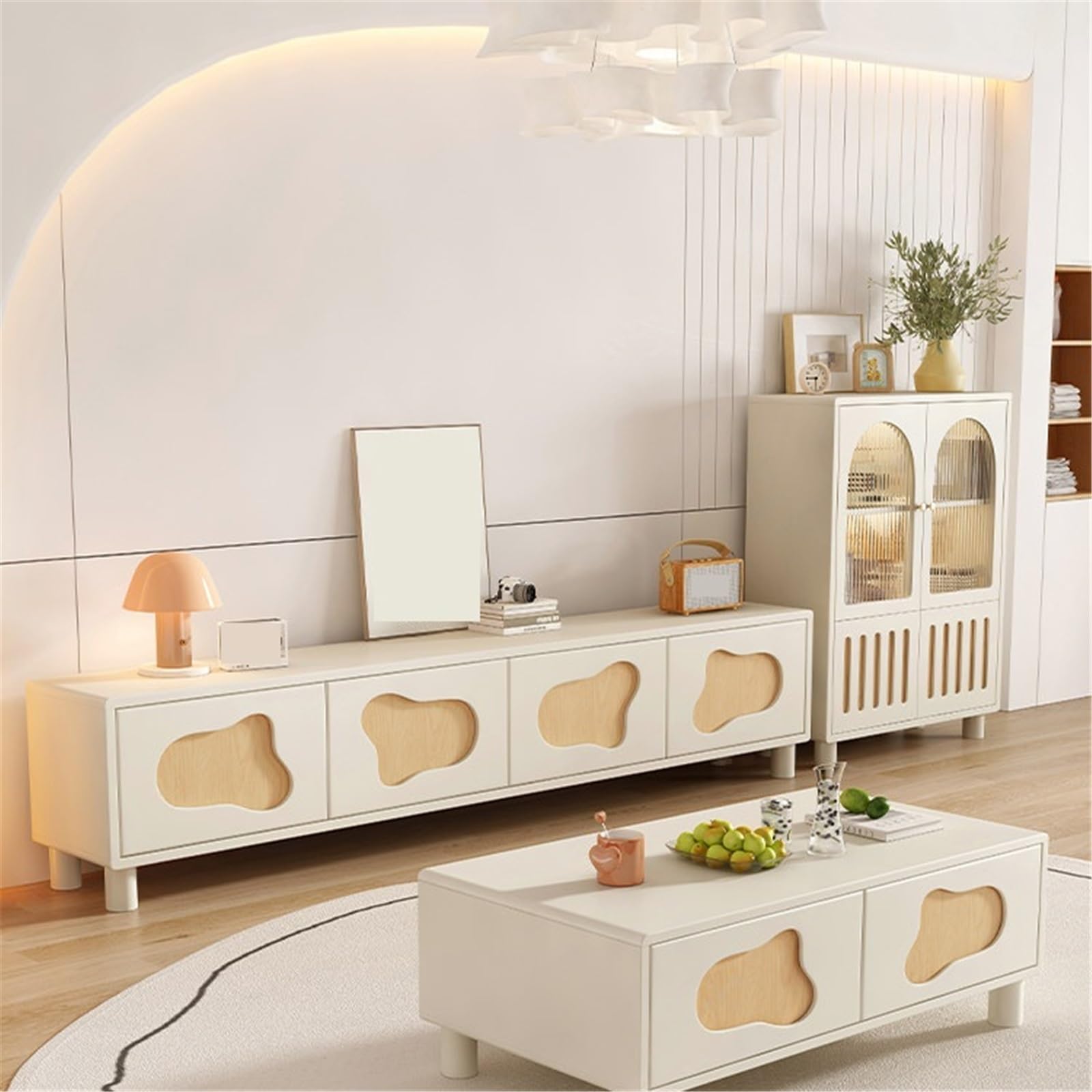 Soporte TV Pared Centro de Entretenimiento Moderno, Consola Multimedia, gabinete Almacenamiento Madera for Dormitorio y Sala Estar Mueble de TV con estantes