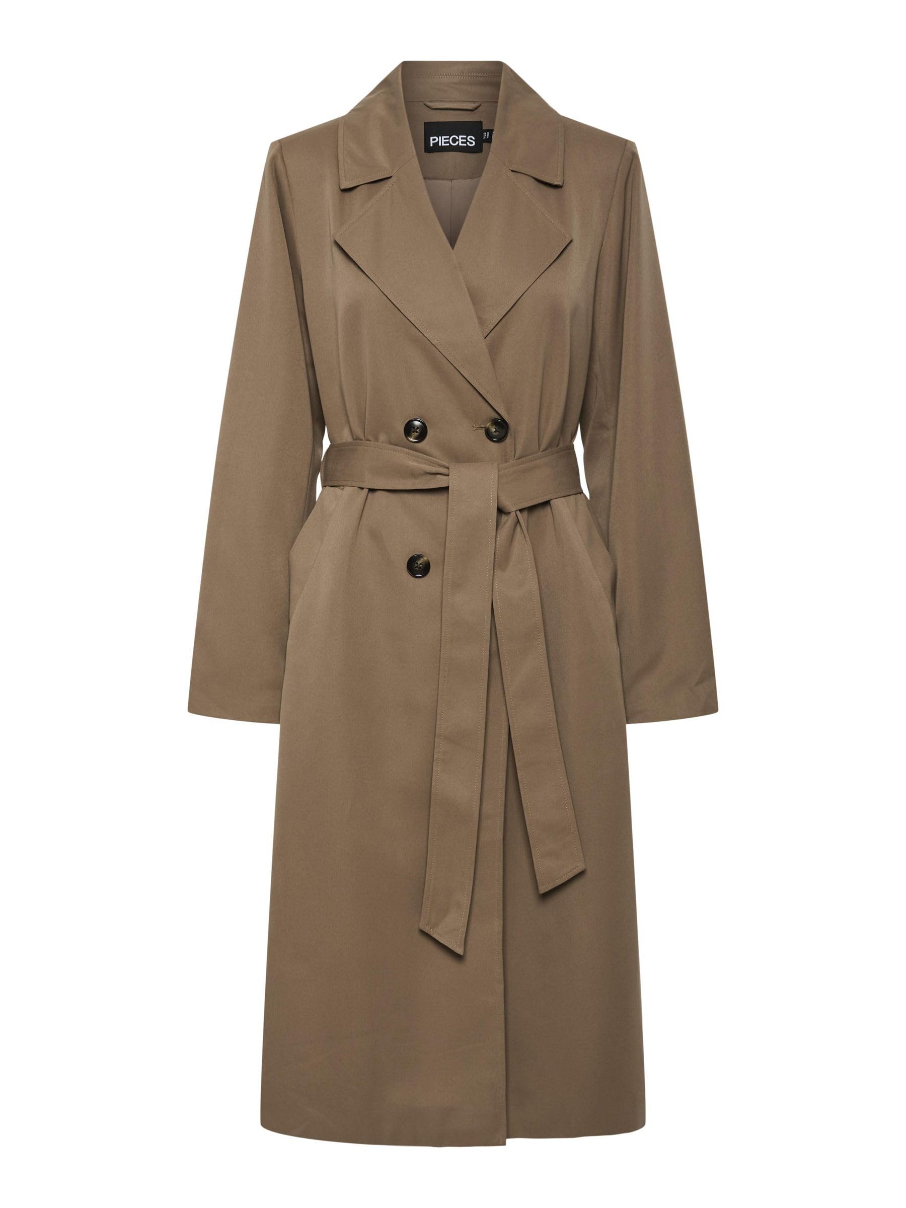 Pieces Pcscarlett Ls Noos Trench Coat, Brown Lentil, XS