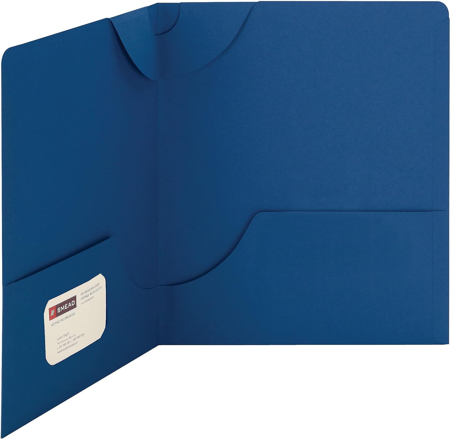 Lockit Two-Pocket Folder, Textured Paper, 11 x 8 1/2, DK Blue, 25/BX