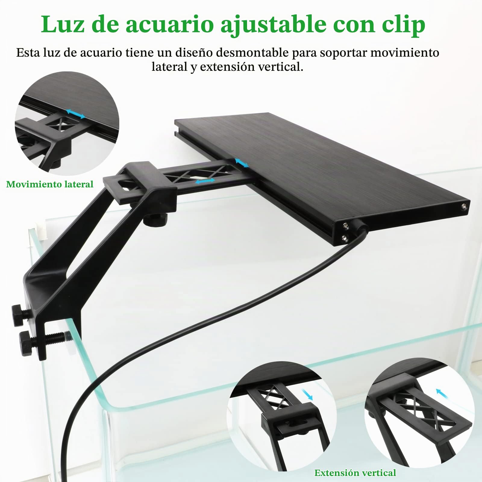 Luces para Acuarios, 14W LED de Acuario Peces Tanque Clip-on Lámpara, RGB Regulable 58LEDs con Temporizador para Plantas Acuáticas