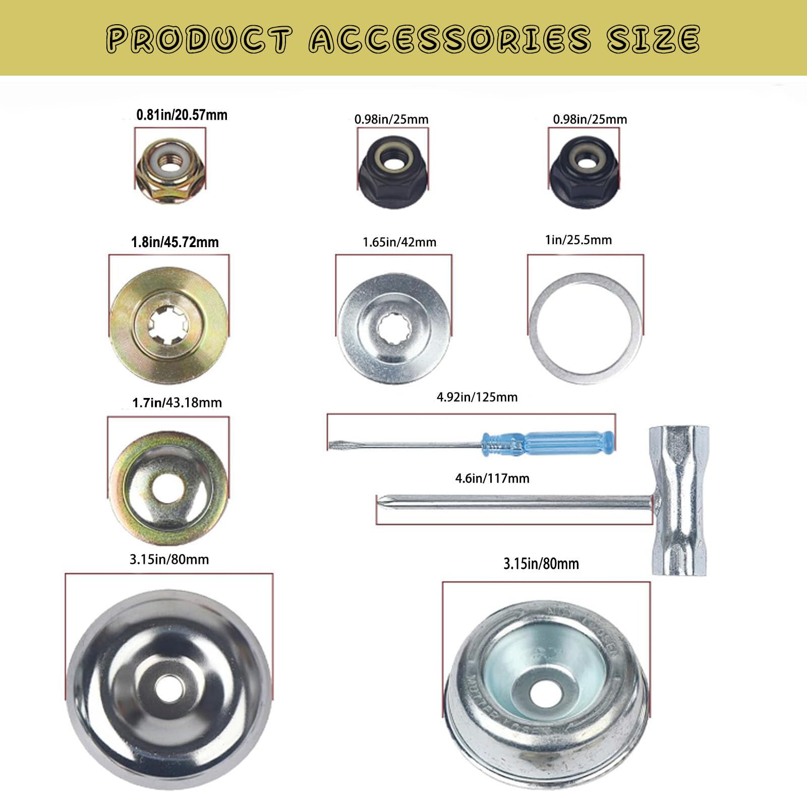 Lame con punta in carburo da 22,9 cm x 36 denti e testina in acciaio 6 in acciaio da 65 Mn, lame universali in metallo con adattatore universale per decespugliatore, mangiatore di erbacce