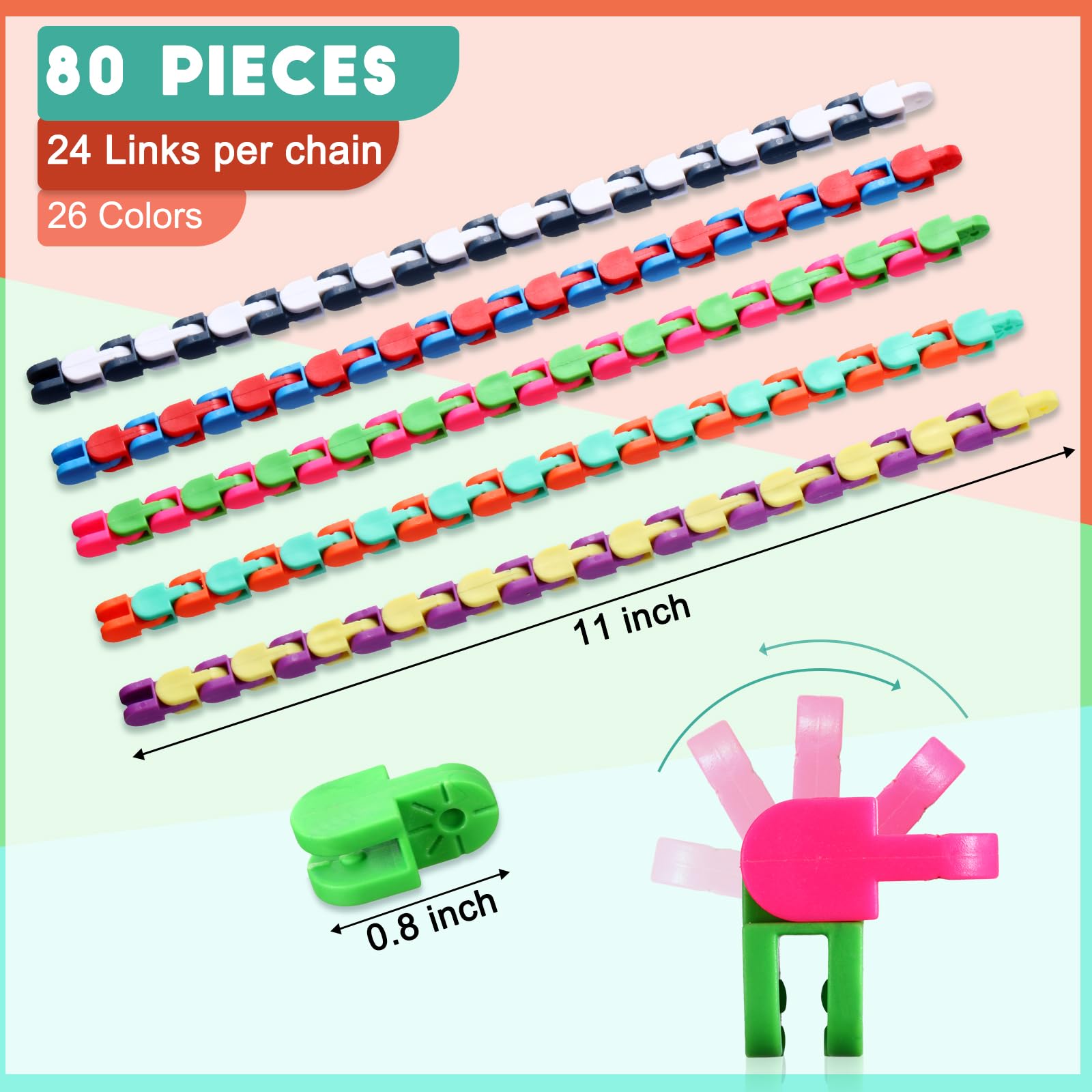 Yunsailing Wacky Tracks Fidget-Fingerspielzeug, sensorische Schlangenpuzzles, Fahrradschiene, Kette, Spielzeug, Schlange für Kinder, Erwachsene, Stressabbau, Party, Klassenzimmer, Zuhause, Reisen