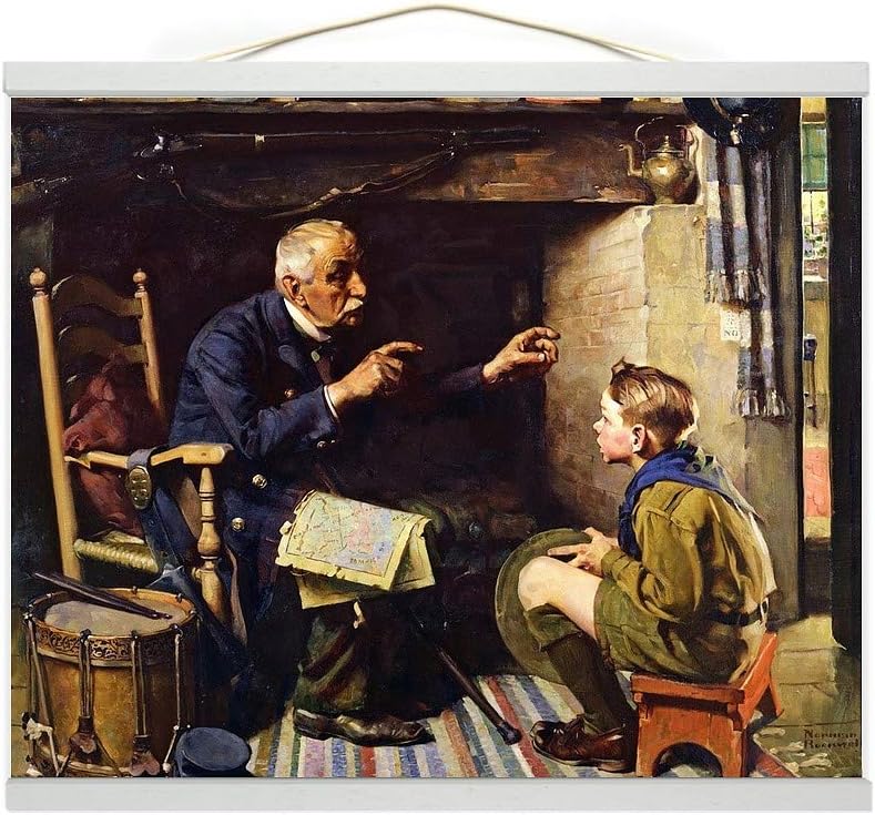 Youth and Old Age Hanging Poster Canvas Print Ready to Hang, Wall Decor, 20"x16"