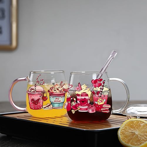 Miniatura 4 de Envoltura de copa UV DTF, calcomanías de transferencia de San Valentín para tazas de vidrio de 16 onzas, calcomanías de transferencia de vasos de