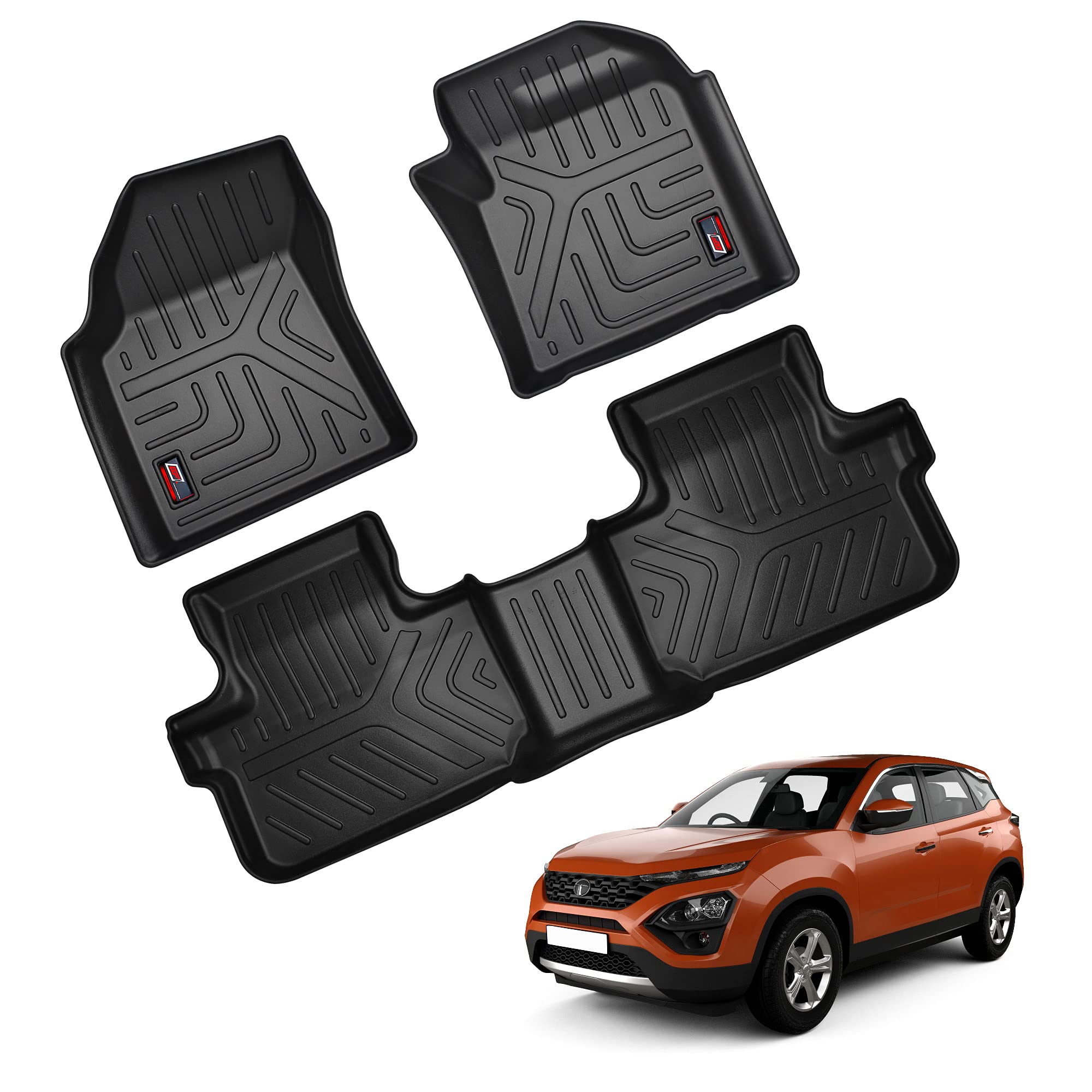 GFX After-Market Premium Life Long Car Floor Mat Compatible for Harrier 2019 Onwards Manual (Black) Harrier Car Accessories
