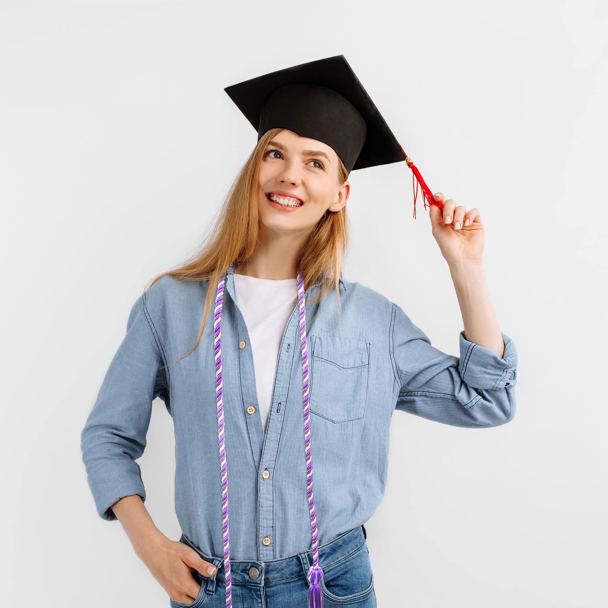 Lot De 4 Cordons Tressés Pour Remise De Diplôme Gris - Cordon D'Honneur Avec Pompon