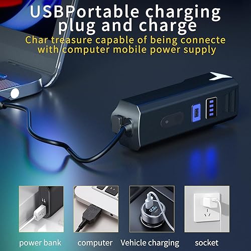 Miniatura 8 de Luces de bicicleta recargables por USB, superbrillantes, 1200 lúmenes, luces LED delanteras y traseras IPX6, impermeables, para rueda de bicicleta,