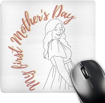 3dRose Image of a Pregnancy with Text of My First Mothers Day Mousepad