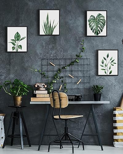 Miniatura 6 de Drsoum Arte de Pared de Lienzo Botánico Enmarcado Acuarela Hoja Verde Tropical Impresiones de Arte de Plantas Decoración de Pared Boho para Arte de