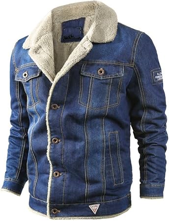 Men'S Lined Denim Jacket - Multi-Pocket 