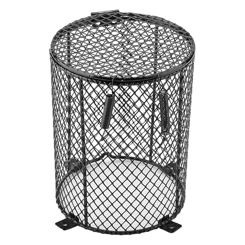Fdit - Pantalla de cerámica para lámpara de reptil de mascotas, antiquemaduras, redonda, cuadrada, para día…