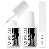 Nail Glue,Nail Glue for Press On Nails,Brush on Nail Glue Professional Nail Tip Glue,Super Strong Nail Gel Glue for Acrylic Nails False Nails Tips Adhesive with Glue Brush Press On Nail Tip