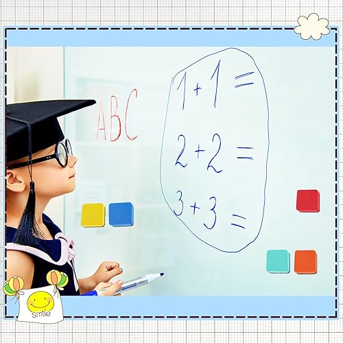Miniatura 6 de Paquete de 96 mini borradores de borrado en seco magnéticos para pizarra blanca, suministros para el aula, limpiador de pizarra blanca para