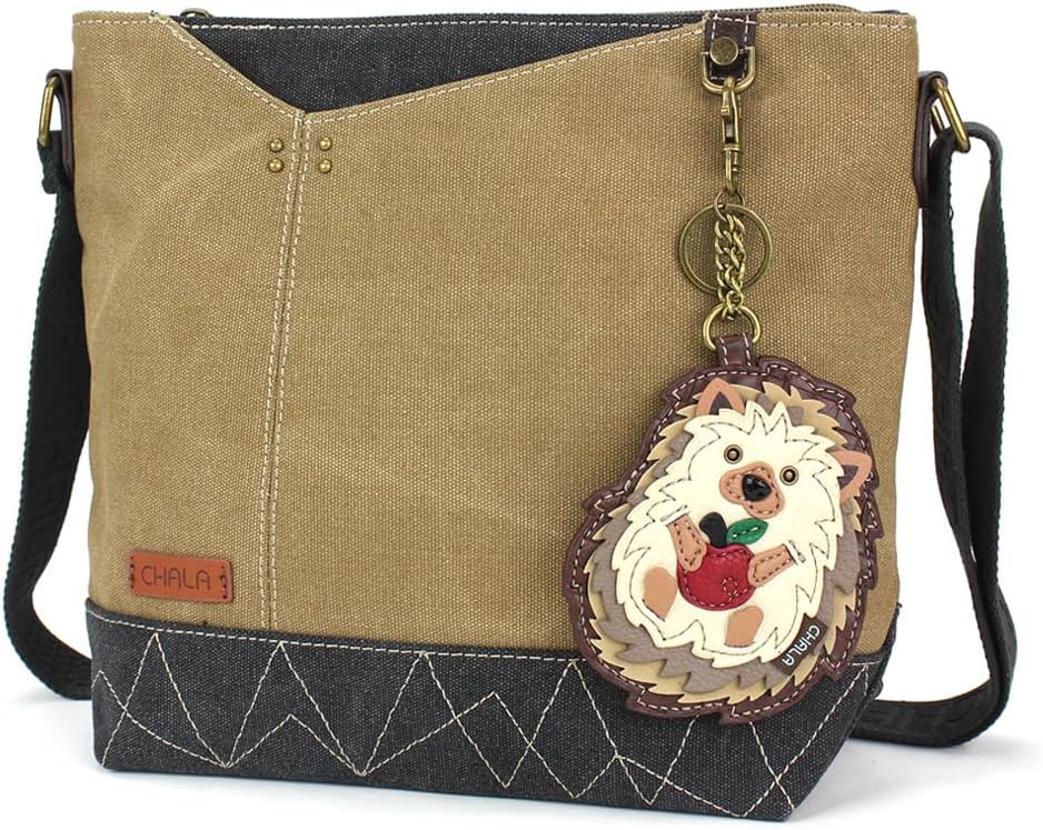 CHALA Prism Crossbody Womens Shoulder Purse with Adjustable Strap - Hedgehog A - olive