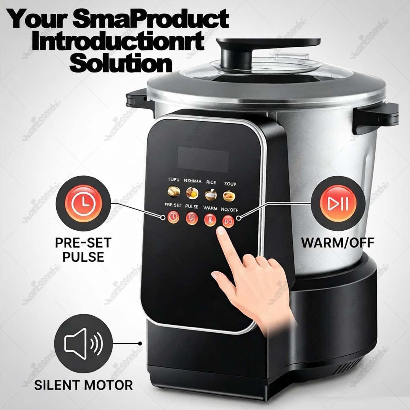 Inteligentne Urządzenie Do Fufu / „swallow” (900W, 6L) Z Timerem | Gładka Misa Wewnętrzna Z Powłoką Nieprzywierającą,Precyzyjny Timer;Odpowiednia Do Przygotowywania Ugali,Banku I Amali