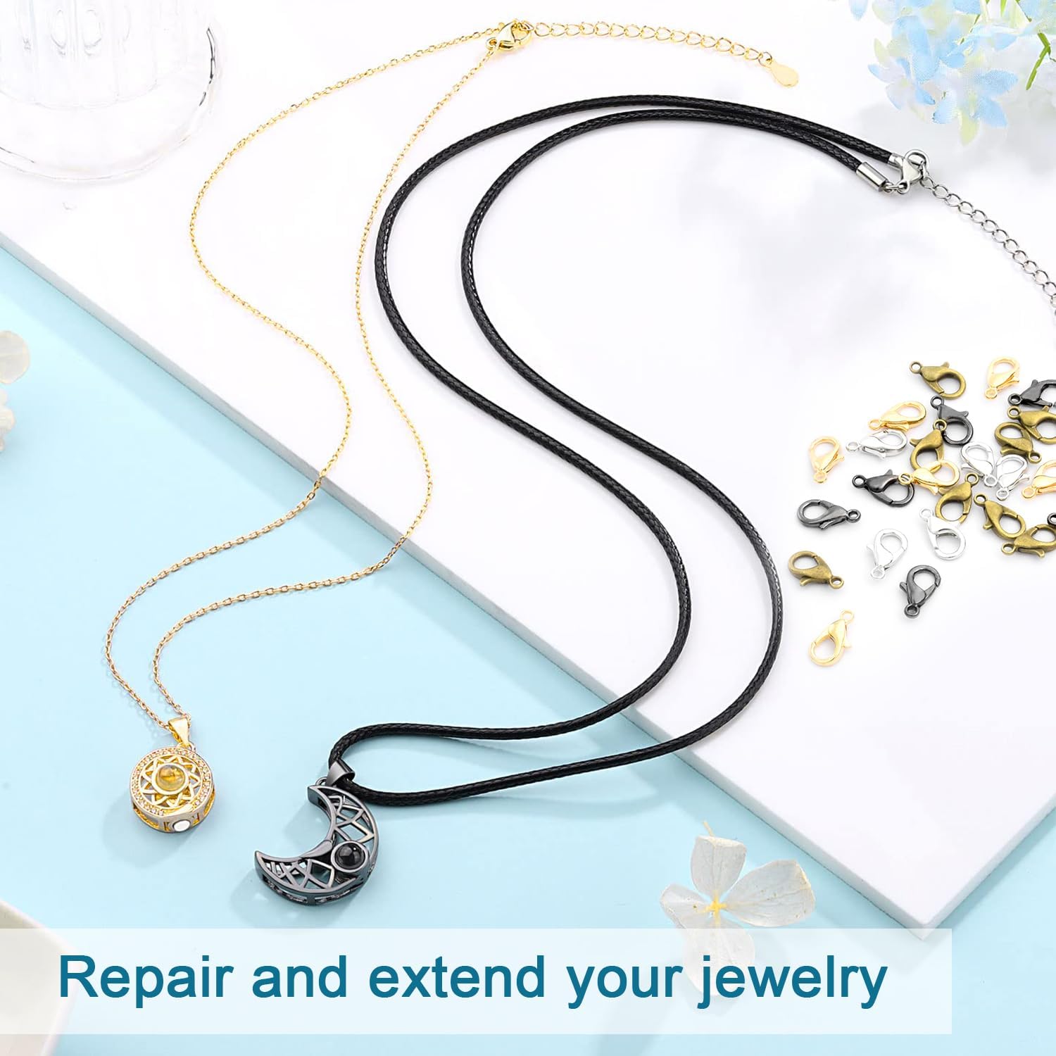 CooBigo 120pcs 12mm Lobster Clasps, Tiny Metal Alloy Lobster Claw Clasps for Necklace Bracelets Clip, Keychain Ring, Jewelry Making Accessories (Silver) - Image 5