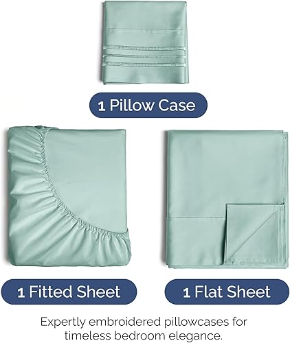 Vista 1432 de Juego de sábanas de 4 piezas tamaño king, extrasuaves, transpirables y refrescantes con esquinas profundas, sábanas de fácil ajuste y sin arrugas
