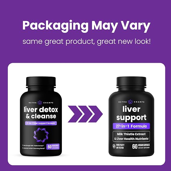 Liver Support Supplement with Milk Thistle Extract (80% Silymarin), Dandelion, Artichoke, Choline, Turmeric & Beet Root 27-in-1 Liver Health Formula, 60 Vegan Capsules
