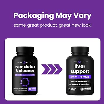 Liver Support Supplement with Milk Thistle Extract (80% Silymarin), Dandelion, Artichoke, Choline, Turmeric & Beet Root 27-in-1 Liver Health Formula, 60 Vegan Capsules