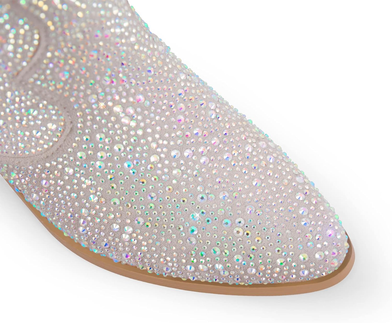 Yolkomo Cowboy Boots For Women Wide Calf Glitter Rhinestone Cowgirl Boots