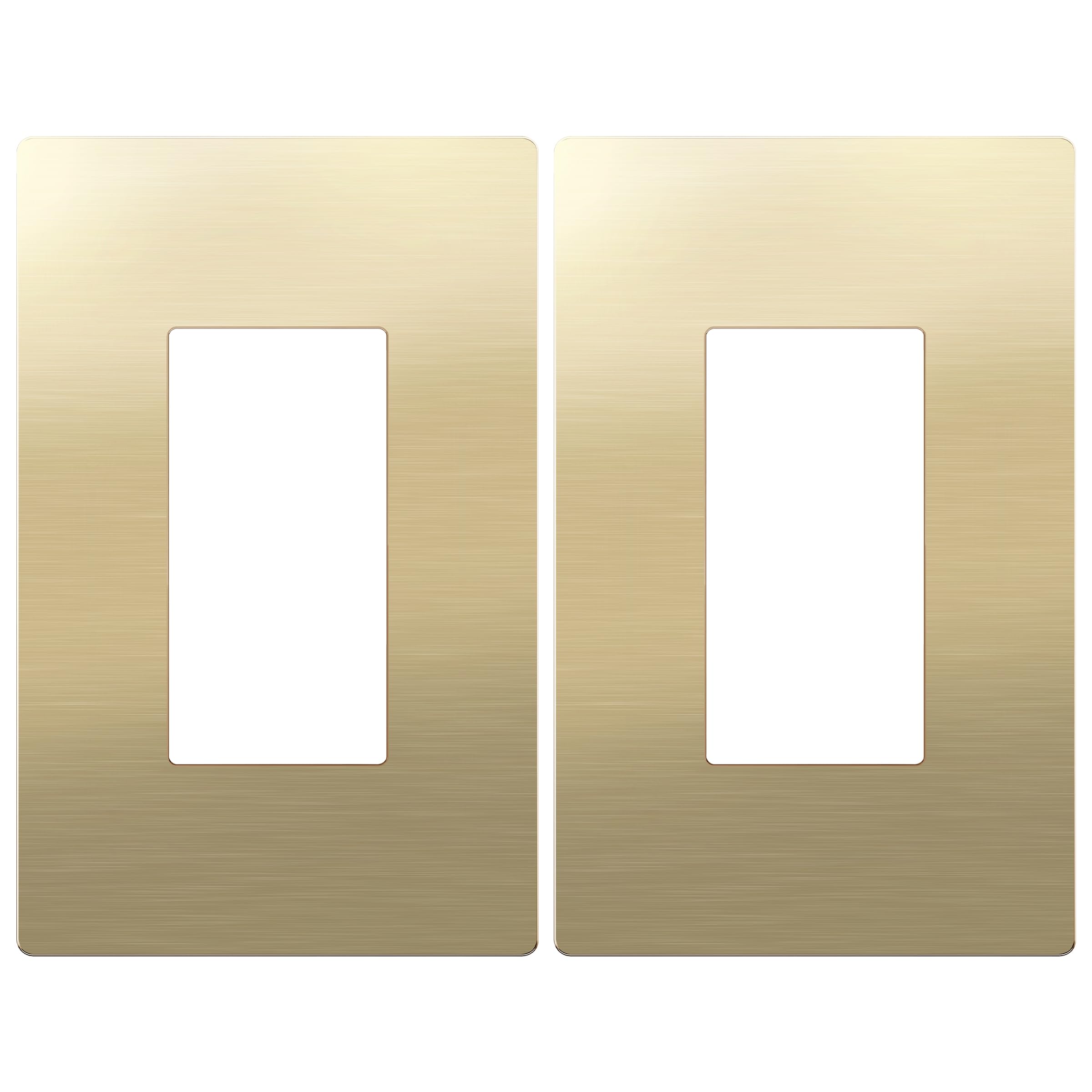 LIDER Screwless Metal-Surface Wall Plate, Mid-Size 1-Gang, 2-Pack