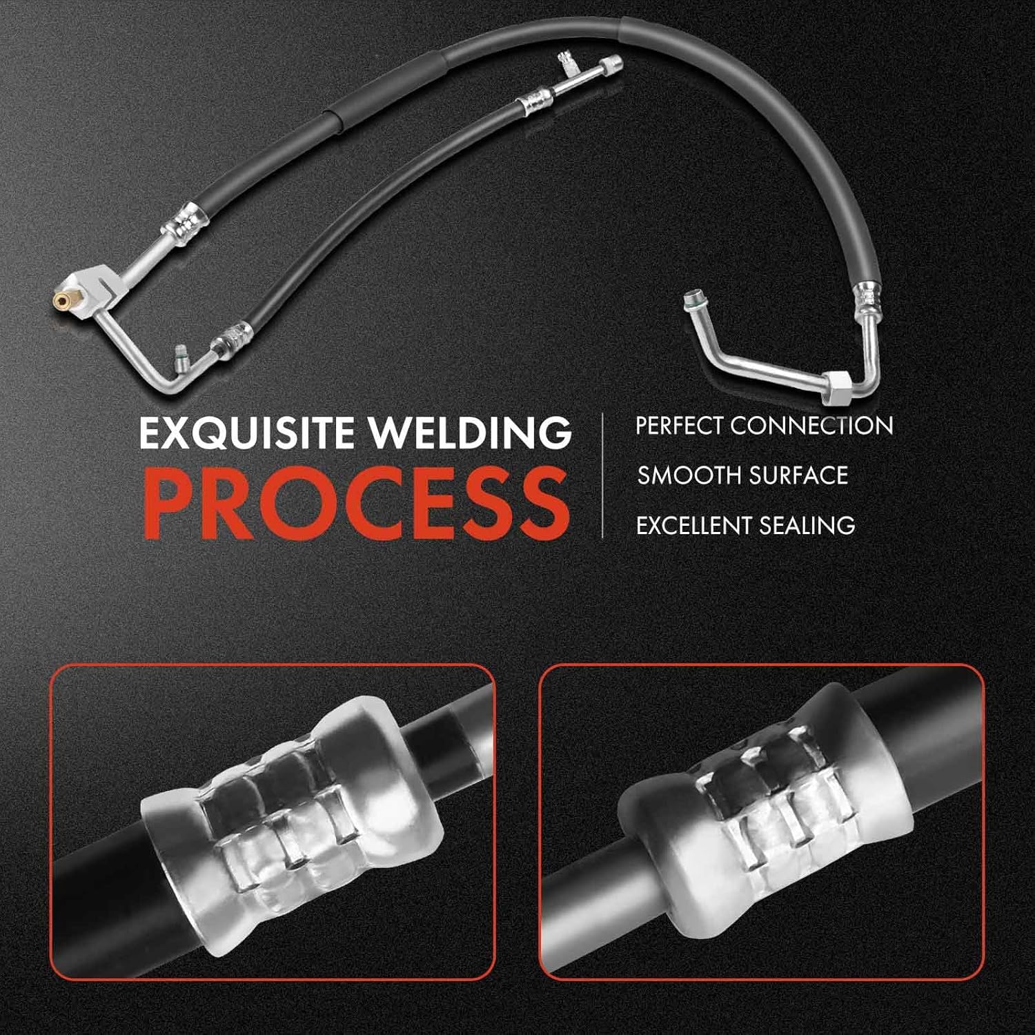 A-Premium A/C Suction Hose & Discharge Line Hose Assembly Compatible with Ford F-250 1994-1995, F-350 1994-1997, 7.5L, Cab Pickup, Petrol