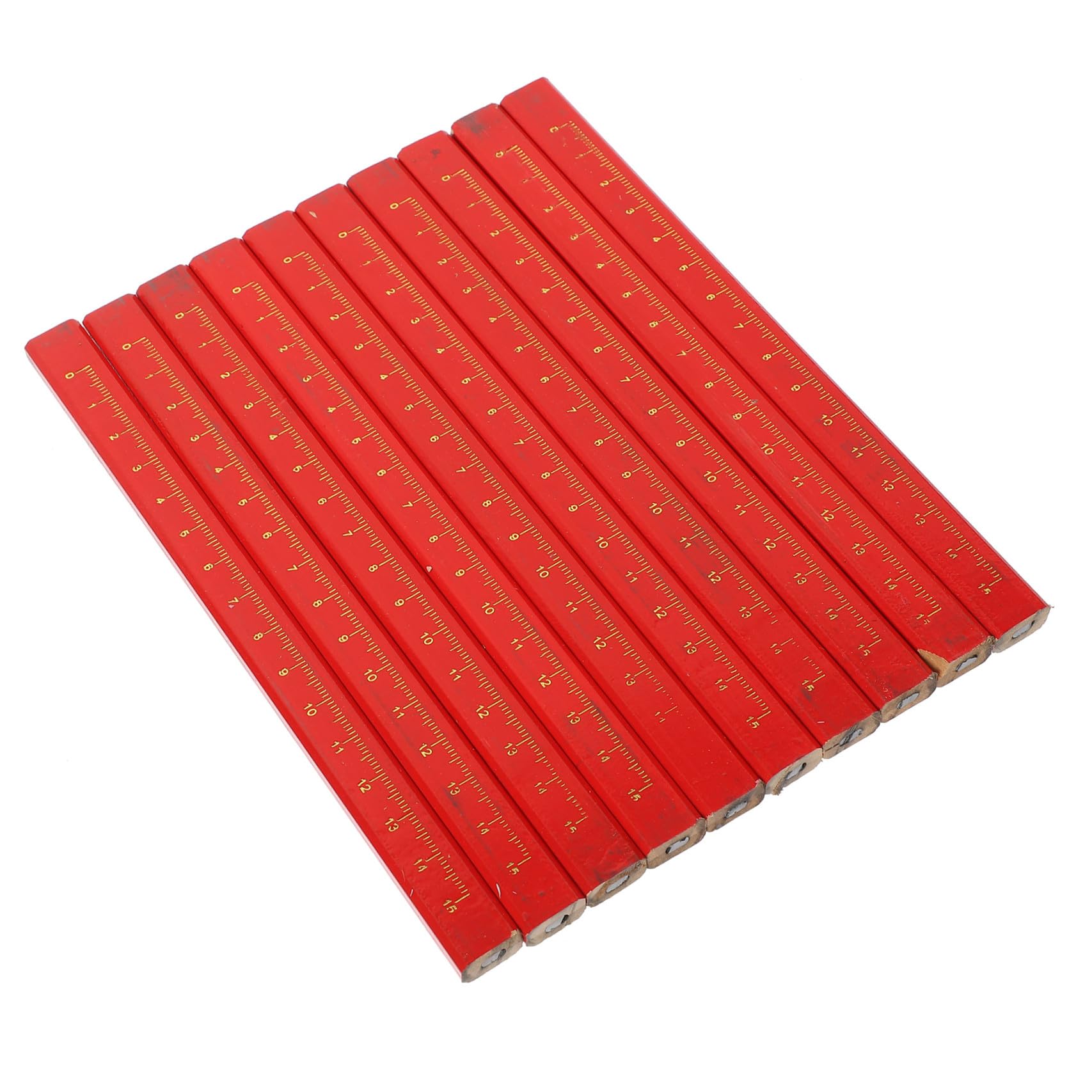 jojofuny Lápices de Carpintero para Dibujo Preciso Rojos de Madera Octogonales 72 Núcleo Plano para Marcar Superficies Rugosas y Duras en Construcción