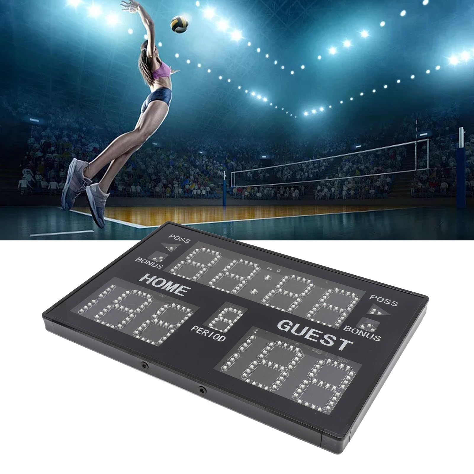Elektronische Anzeigetafel für Sporttraining mit 11-stelligem LED-Display, Multifunktional für Basketball Volleyball Ringen, Indoor Tischanzeigetafel mit Countdown und Punkteanzeige