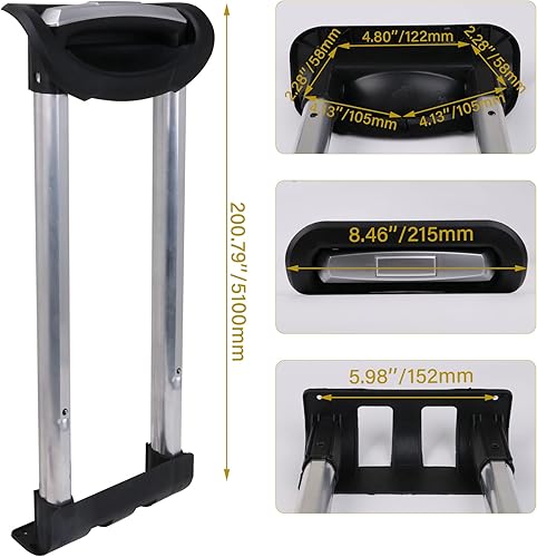 Vista 5 de BQLZR 20 pulgadas telescópica extraíble maleta manija para G002 tela equipaje mango reemplazo 3 parte