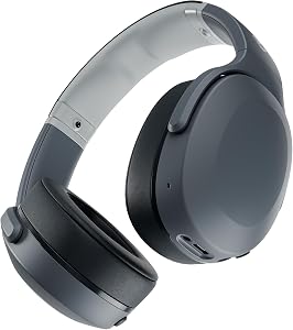 Skullcandy Crusher Evo Over-Ear Wireless Bluetooth Headphones with Sensory Bass, 40 Hr Battery, Microphone, Works with iPhone Android and Bluetooth Devices - Chill Grey