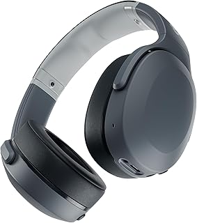 Skullcandy Crusher Evo Wireless Over-Ear Bluetooth Headphones with Microphone, 40 Hour Battery, Personal Sound, Extra Bass Tech, Bonus USB-C Cable – Chill Gray