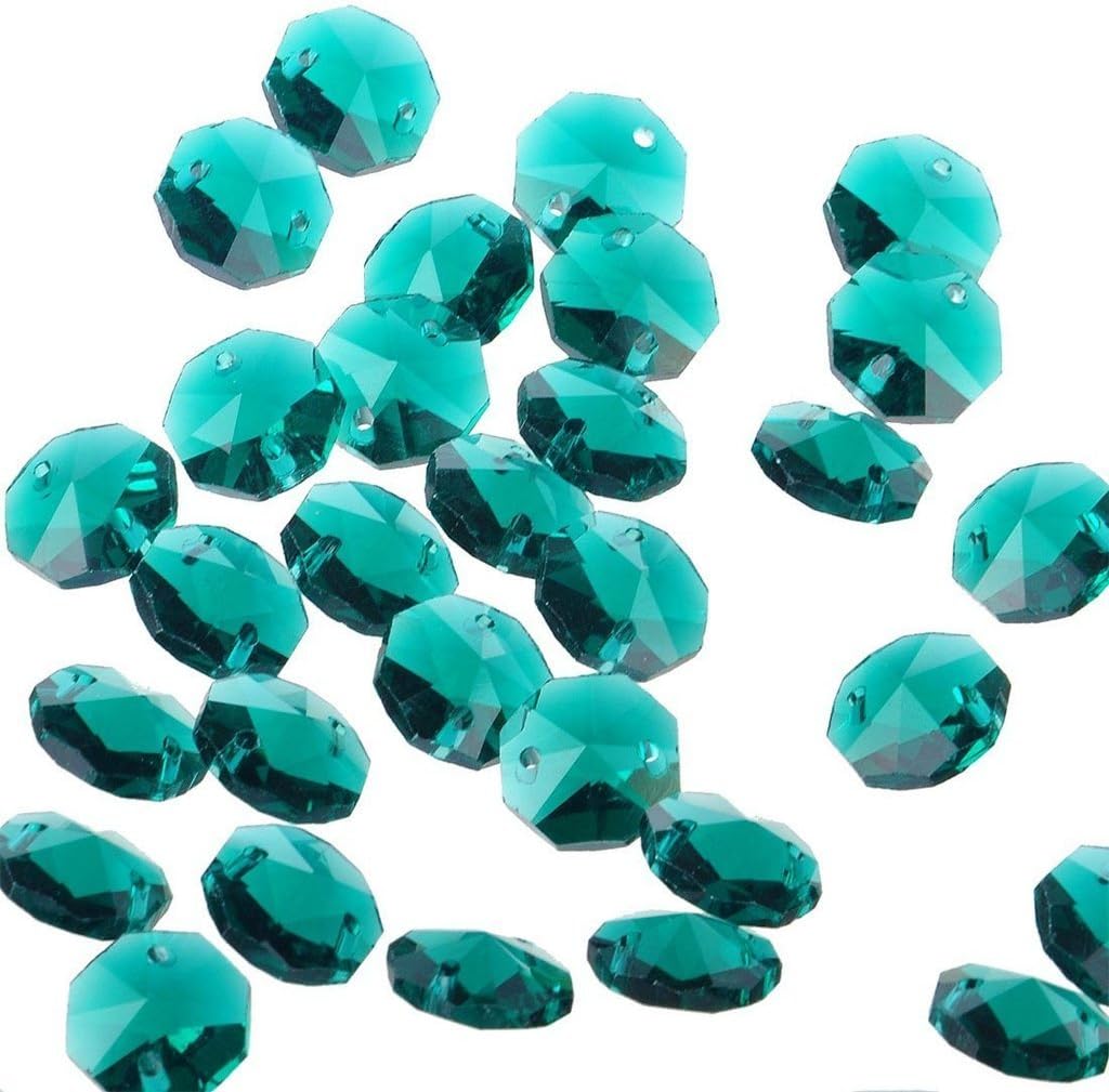 Sun Cling® Crystal 14mm Octagon Beads, Pack of 100 (Blackish Green)