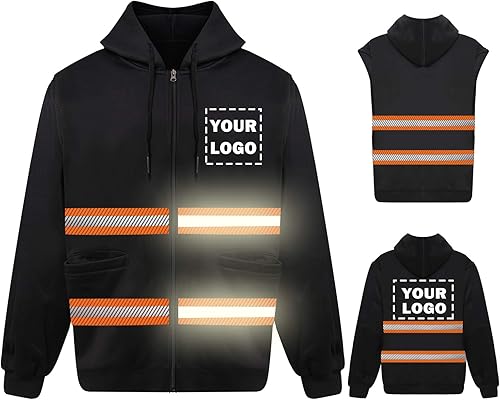 Miniatura 10 de Chaqueta con capucha reflectante de alta visibilidad con manga extraíble de alta visibilidad para exteriores