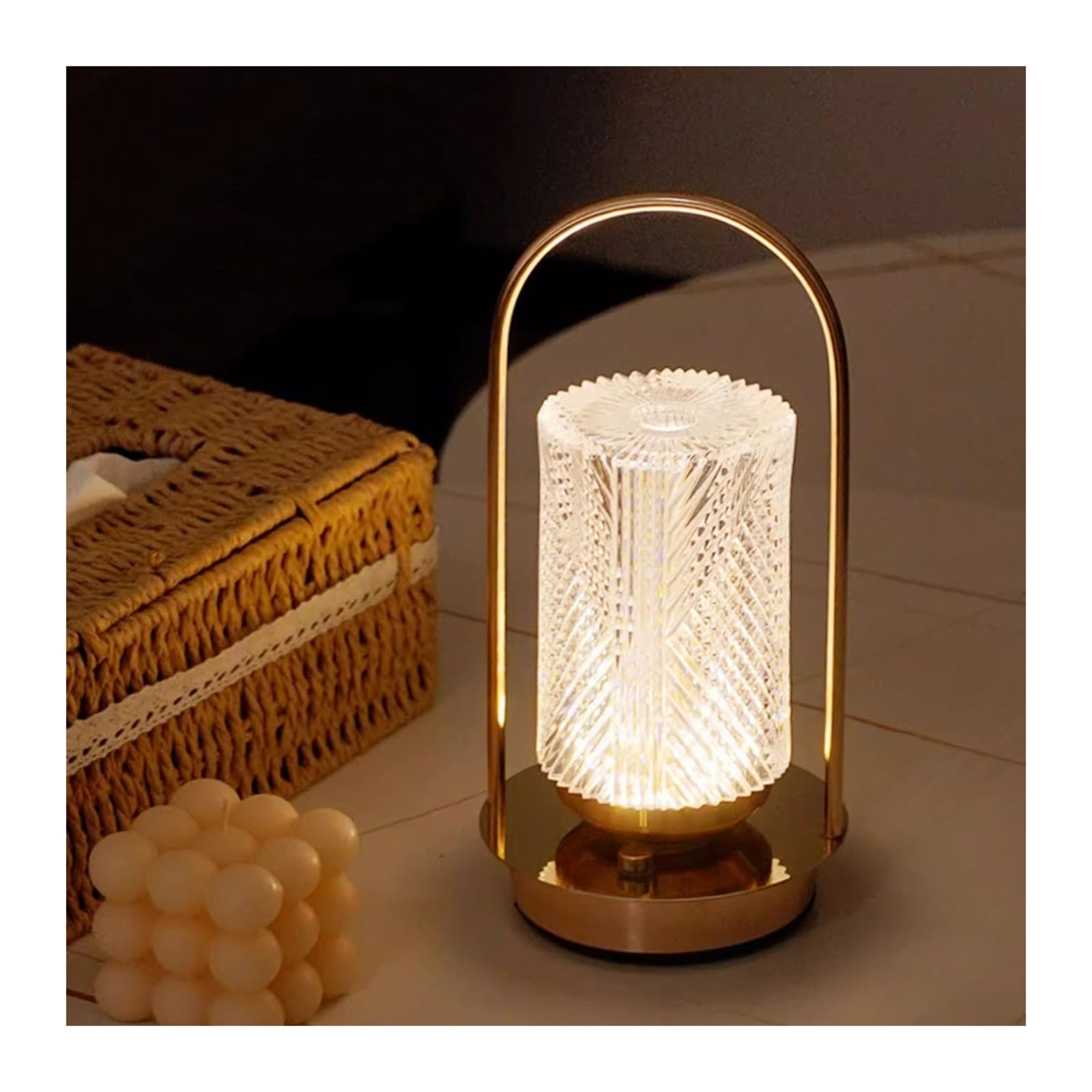 Lampade da comodino Lampada da tavolo premium comodino for camera letto Decorazione for luce notturna Semplice Nuova principale Interruttore tattile retrò Ricaricabile dimmerabile Dormitorio
