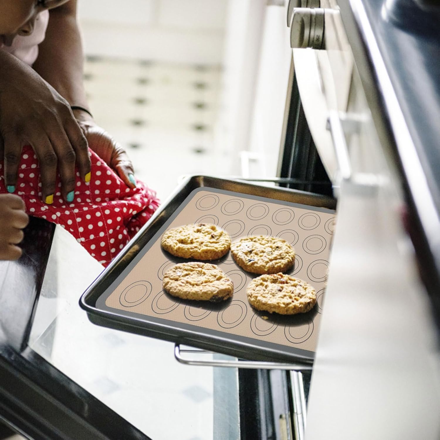 2pcs Silicone Baking Mats 40x30cm Non-stick Oven Liner Heat Resistant Fiberglass Pastry Bread Cookie Baking Tool for Home Kitchen