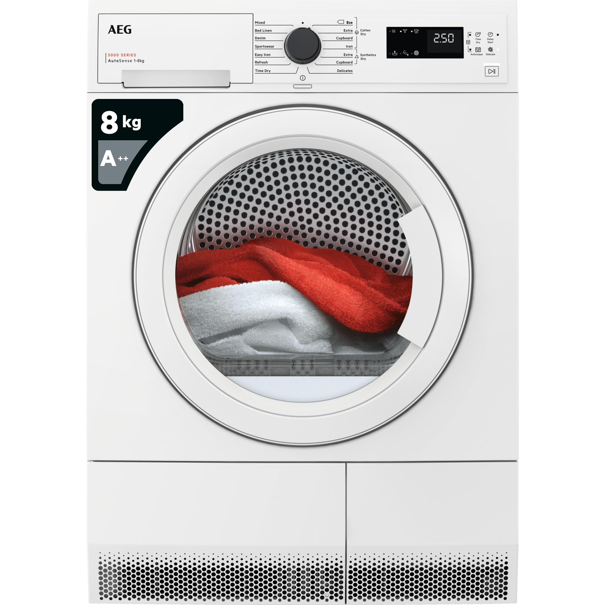 AEG Heat Pump Tumble Dryer - 8kg - White - A++