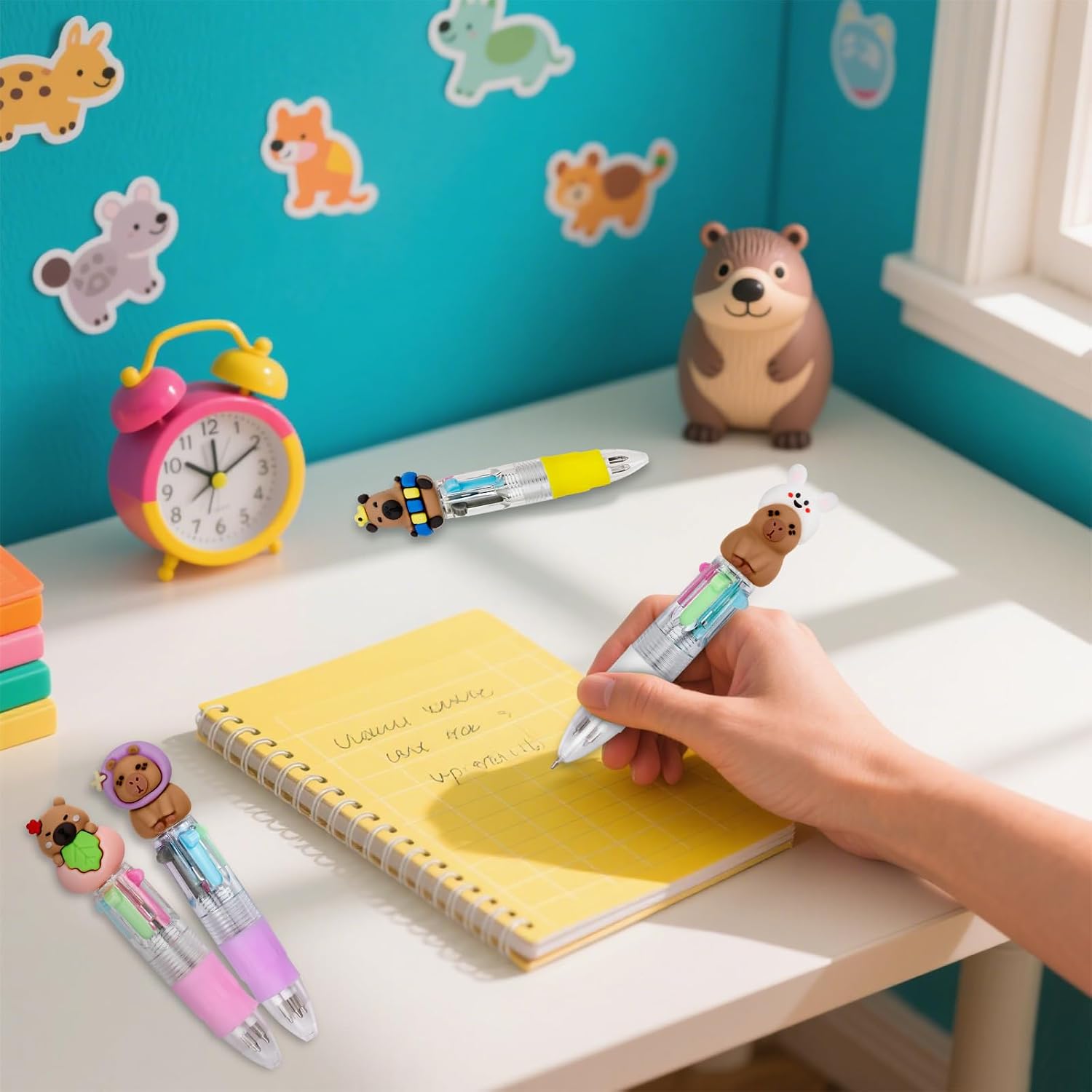 CZWZ 30Pcs Mini Multicolor Pens in One 4-in-1 Cute Pens Bulk, Ballpoint Pen for Birthdays and Parties, Fun Gifts Assorted Ink Kawaii Pen image 5