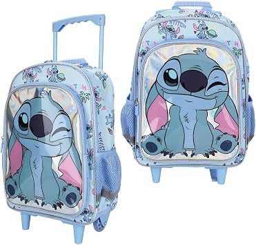 Lilo & Stitch Winking Stitch 16" Rolling Backpack for School and Travel