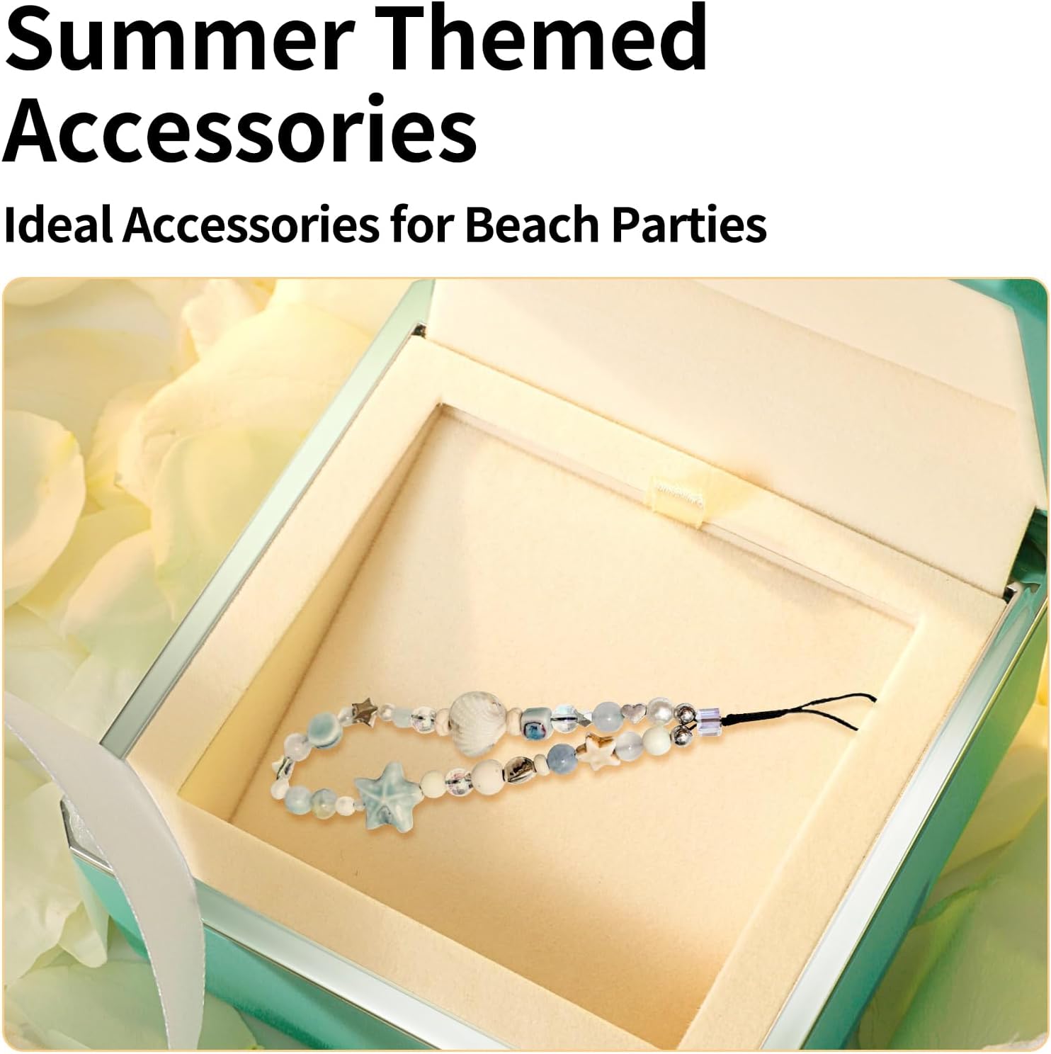 Cute Phone Charm Lanyard Strap for Cell Beach Seashell Charms Accessories Summer Blue Handmade Starfish Charms for Girls Cute Camera Pendant Lanyards Decoration Keychain