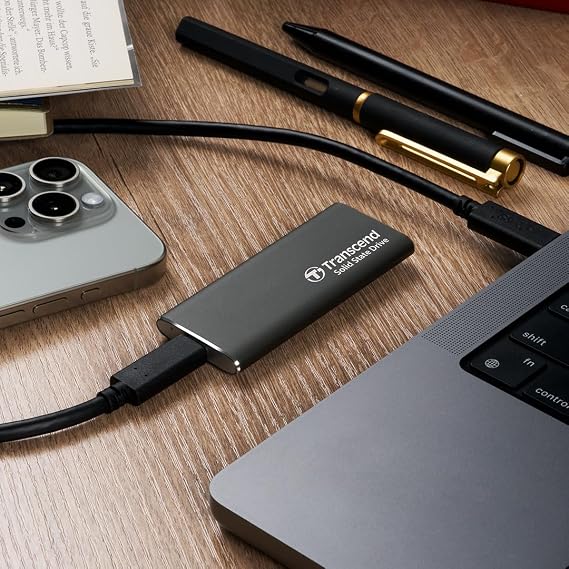 Transcend Portable SSD 500GB External Solid State Drives, up to 1050MB/s USB C SSD External Hard Drive USB 3.2 Gen 2 for iPhone, iPad, Windows, Mac, Android, Tablets, PS5, PS4, Xbox and Smart TV