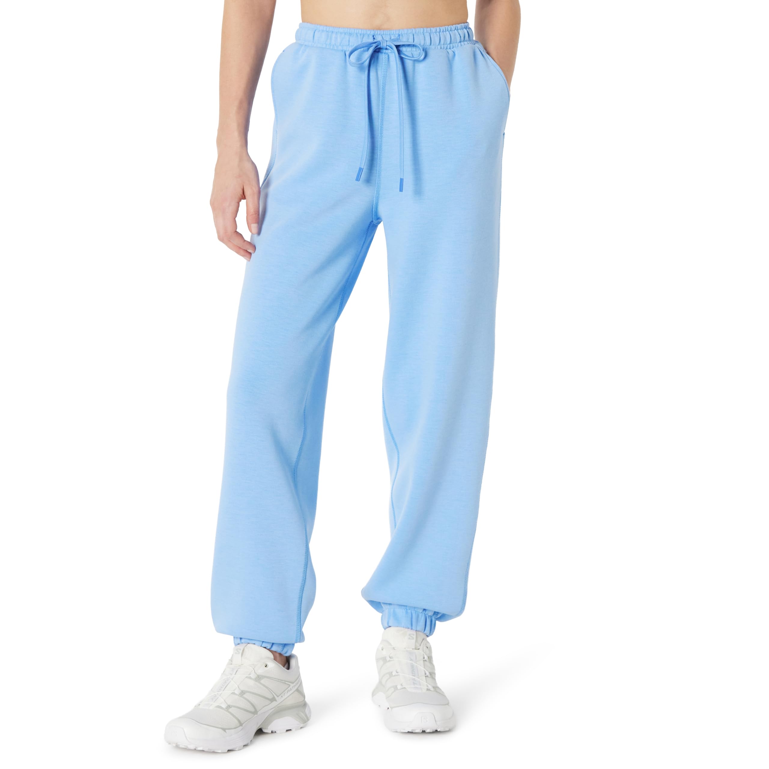 Amazon Essentials Damen Sportliche Loose-Fit-Jogginghose, Mittelhoher Bund, Atmungsaktiv, Kornblumenblau, XL