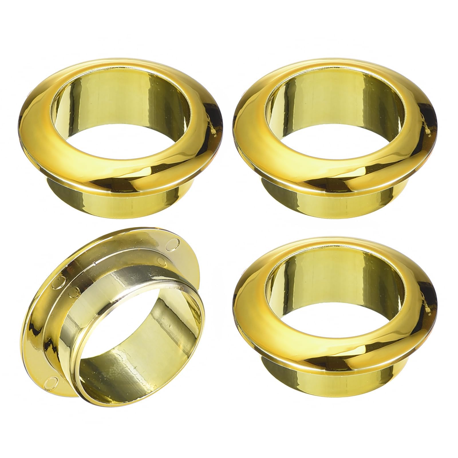 TA-VIGOR 4Pcs ABS Desk Cable Hole Covers, 1 inch(25mm) Wire Cord Organisers for Office Desks & Worktops, Neat Cable Management – Gold