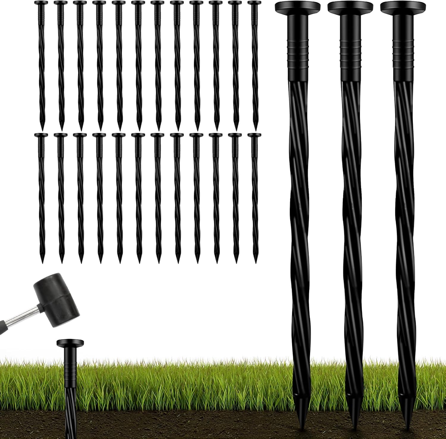 60Pack Plastic Edging Stakes Nails, 8 inch Landscape Edging Spikes