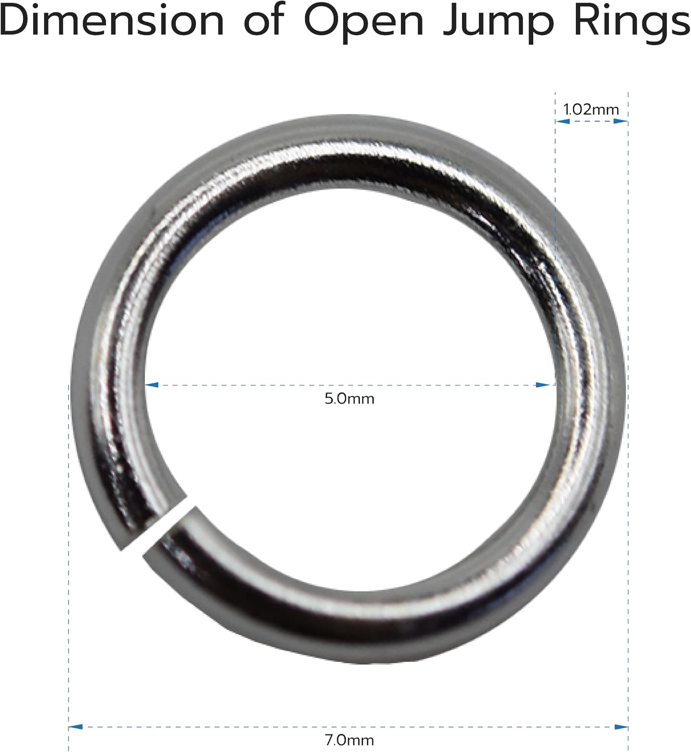 925 Sterling Silver Open Jump Rings 18 Gauge 25 pcs by Filofly (7.0mm OD/5.0mm ID)